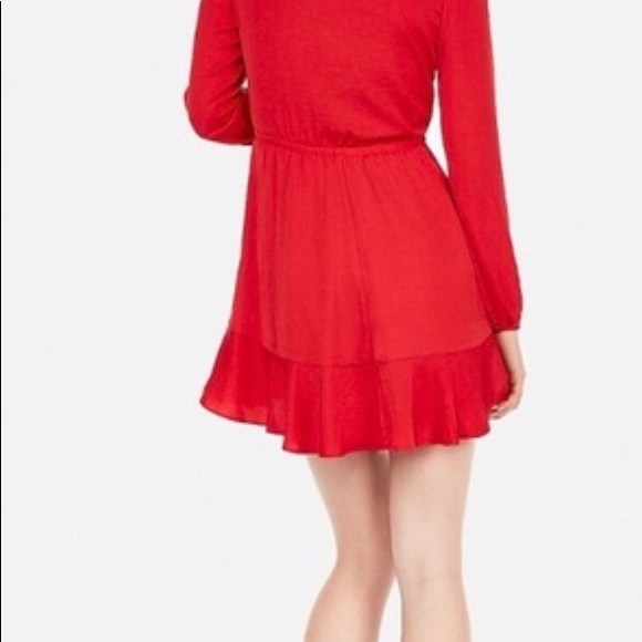 Express Red Ruffle Dress - Picture 3 of 4